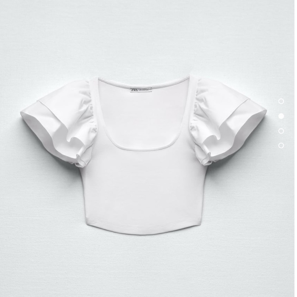 COPY - NWT Zara Ruffled Rib top - Picture 2 of 4